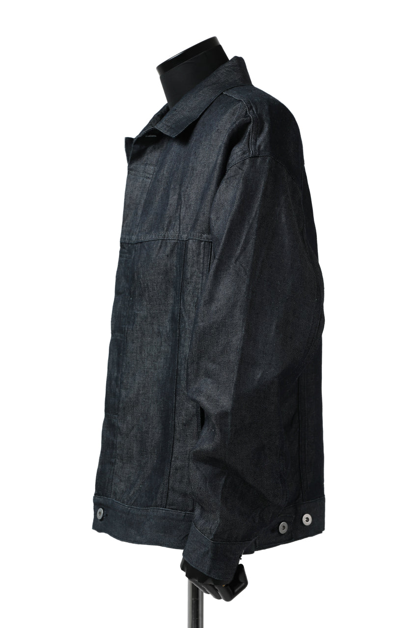 Load image into Gallery viewer, CAPERTICA BIG JEAN JACKET / LINEN DENIM (INDIGO)