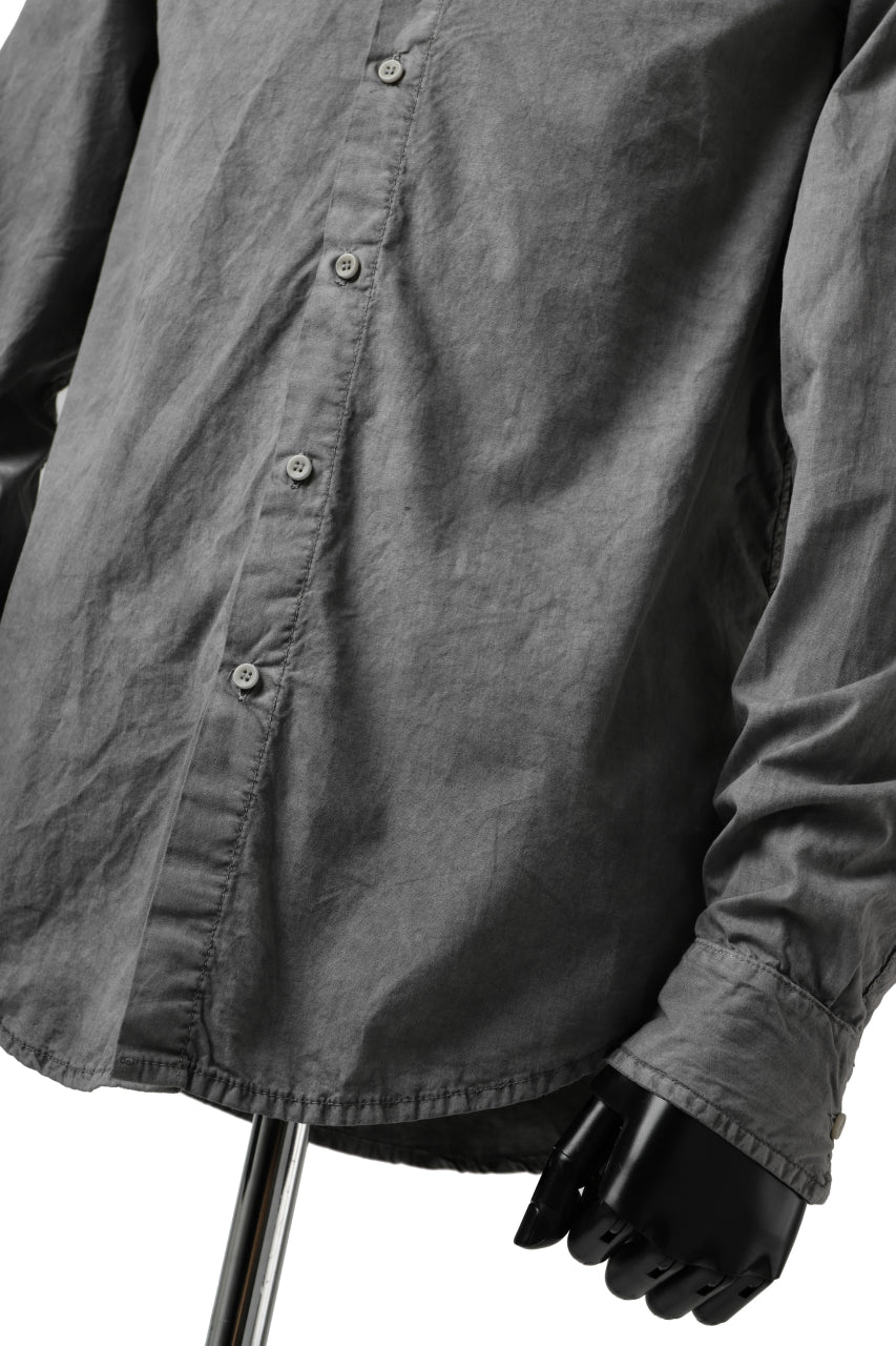 Load image into Gallery viewer, daub PLAIN COLLAR SHIRT / COLD DYED ORGANIC COTTON (GREY)