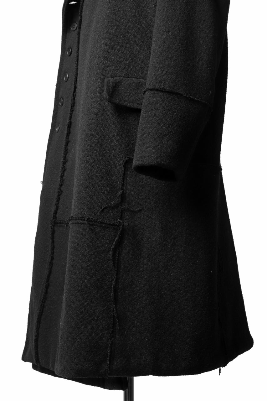 画像をギャラリービューアに読み込む, KLASICA HM-C DOUBLE BREASTED COAT with BONDED LINING / WOOLxSILK BOLD DUNGAREES (BLACK)
