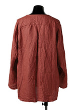 画像をギャラリービューアに読み込む, YUTA MATSUOKA round neck shirt / sulfur dyed washer linen (red)