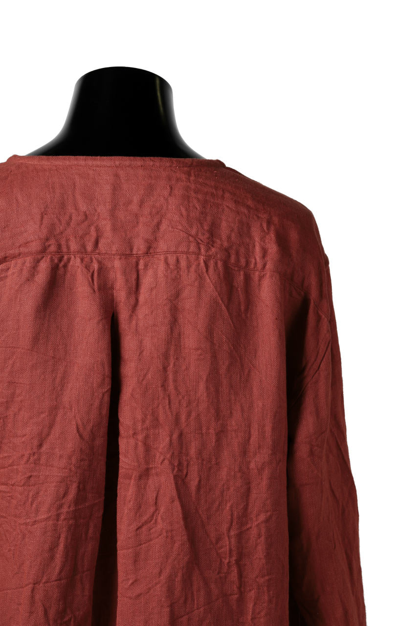 画像をギャラリービューアに読み込む, YUTA MATSUOKA round neck shirt / sulfur dyed washer linen (red)