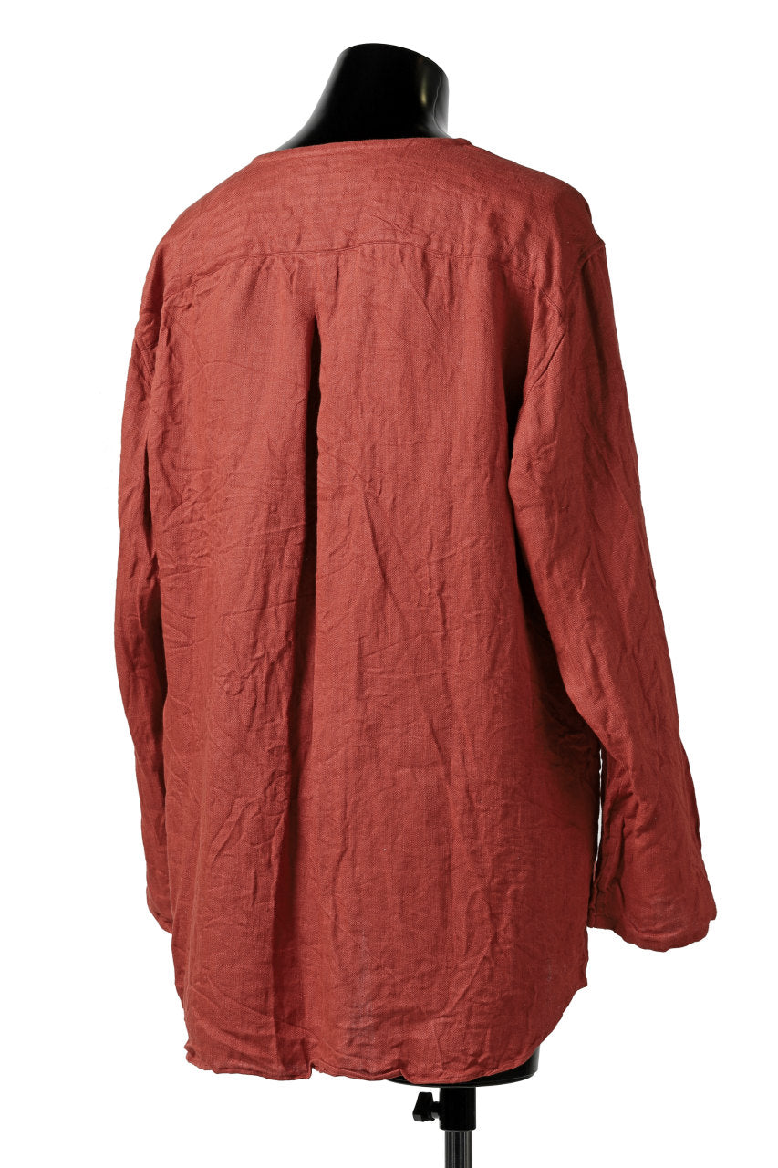 画像をギャラリービューアに読み込む, YUTA MATSUOKA round neck shirt / sulfur dyed washer linen (red)