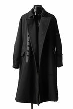 画像をギャラリービューアに読み込む, KLASICA HM-C DOUBLE BREASTED COAT with BONDED LINING / WOOLxSILK BOLD DUNGAREES (BLACK)