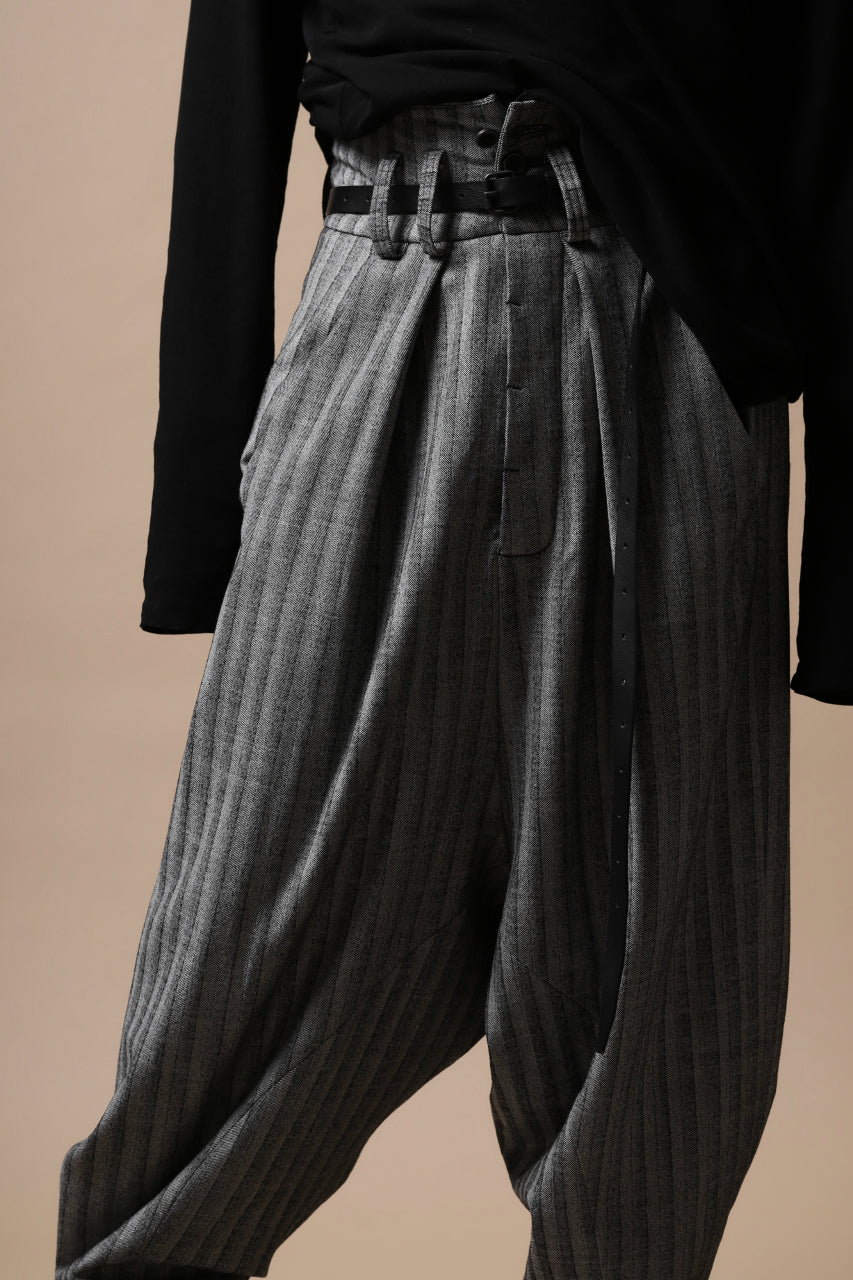 画像をギャラリービューアに読み込む, SOSNOVSKA exclusive CLOWN STYLE PANTS / HERRINGBONE WOOL STRETCH (GREY STRIPE)