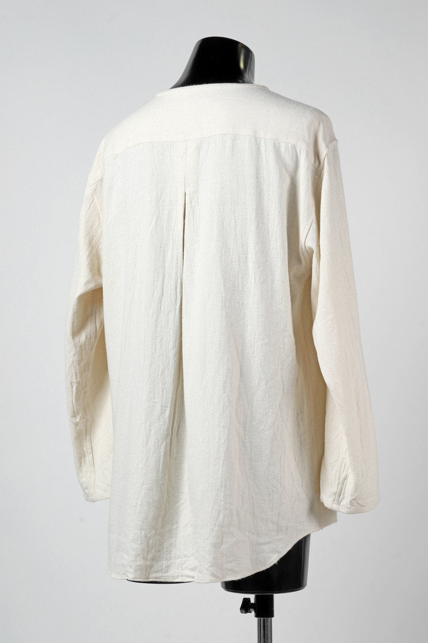 画像をギャラリービューアに読み込む, YUTA MATSUOKA round neck shirt / cotton silk nep viyella (white)