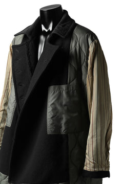 画像をギャラリービューアに読み込む, KLASICA HM-C DOUBLE BREASTED COAT with BONDED LINING / WOOLxSILK BOLD DUNGAREES (BLACK)