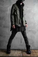 画像をギャラリービューアに読み込む, RESURRECTION HANDMADE vintage damage military herringbone shirt (KHAKI GREEN)