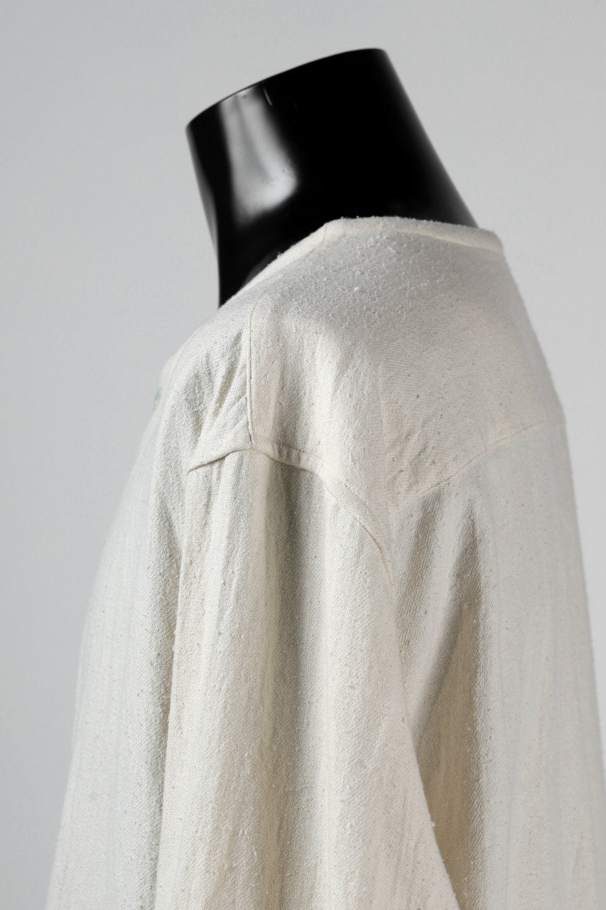 画像をギャラリービューアに読み込む, YUTA MATSUOKA round neck shirt / cotton silk nep viyella (white)