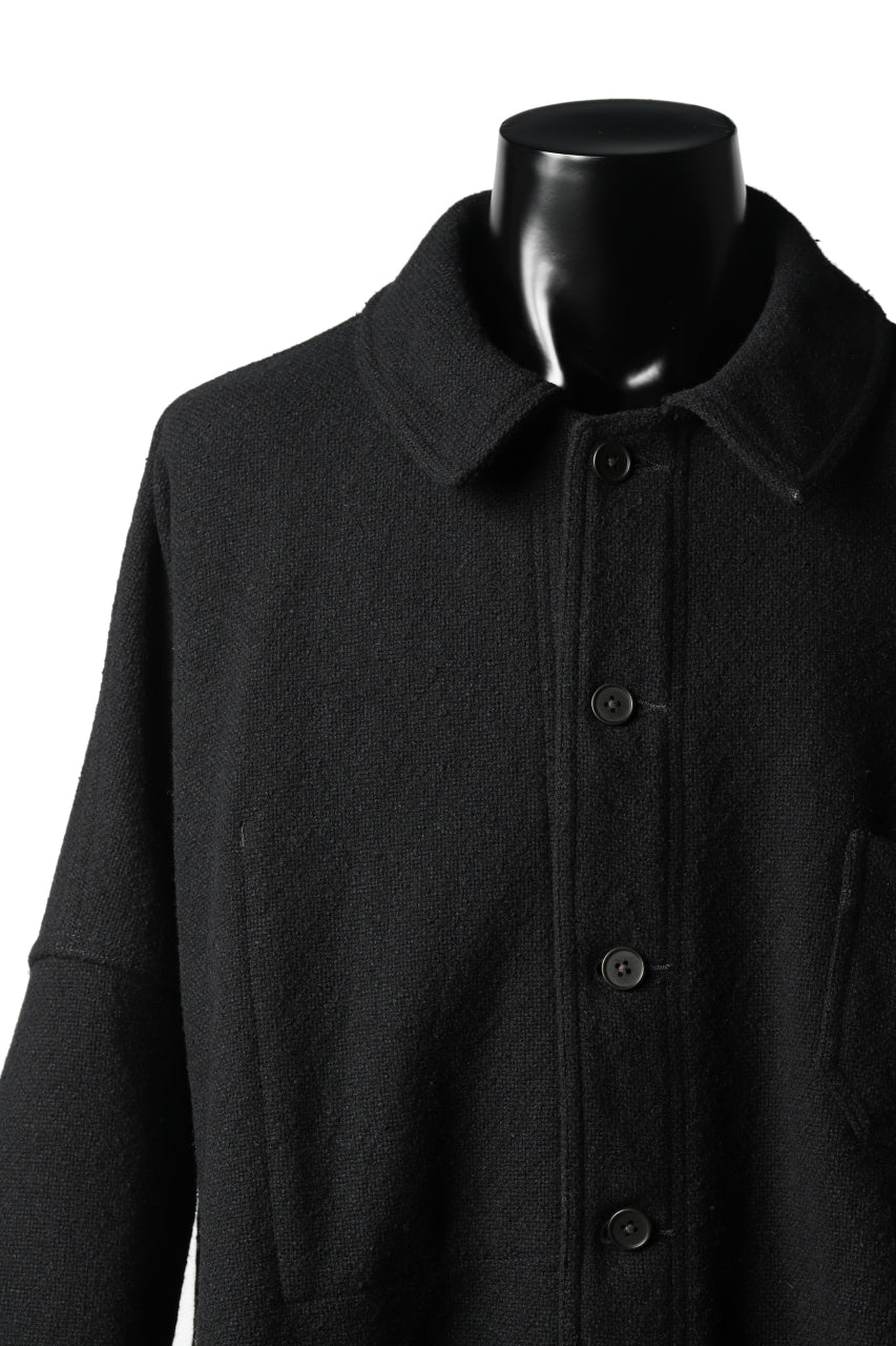 画像をギャラリービューアに読み込む, KLASICA CHEVAL WORK JACKET / WOOLxSILK BOLD DUNGAREES (BLACK)