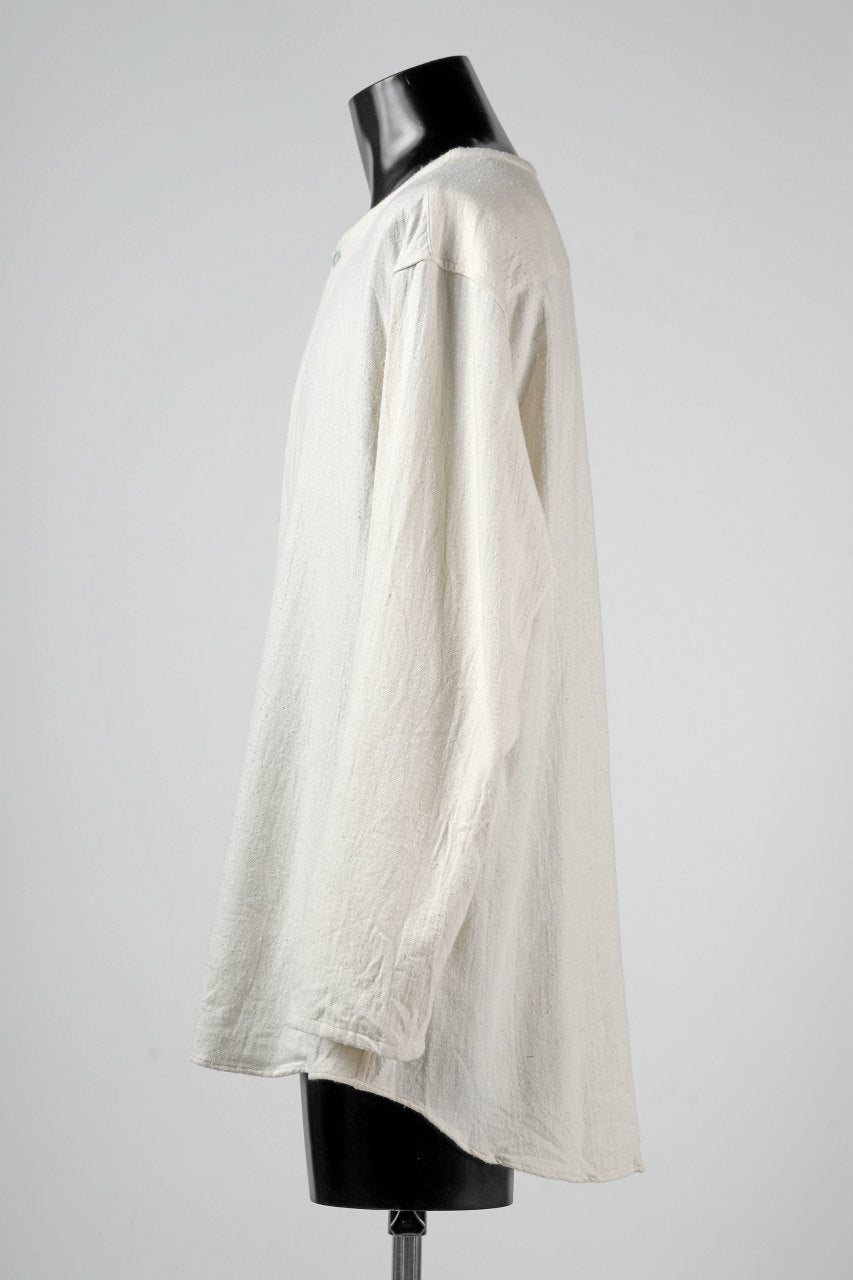 画像をギャラリービューアに読み込む, YUTA MATSUOKA round neck shirt / cotton silk nep viyella (white)