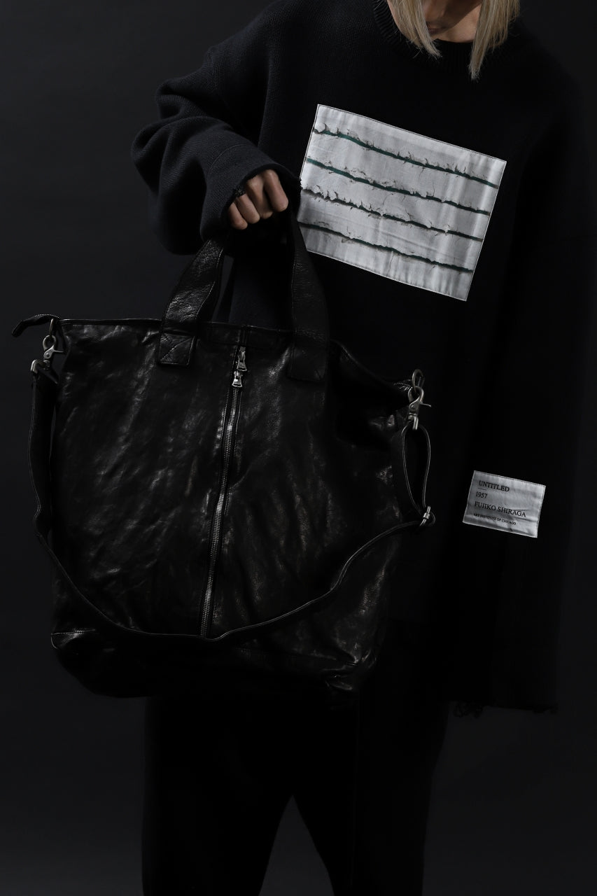 画像をギャラリービューアに読み込む, ISAMU KATAYAMA BACKLASH 2WAY ZIP BAG / ITALY SHOULDER OBJECT DYED (BLACK)