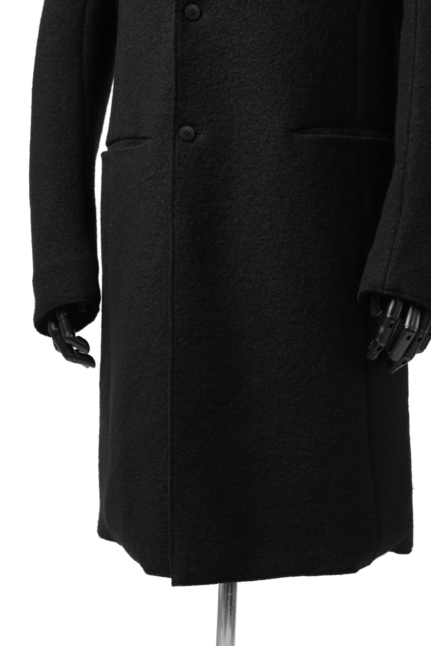 Load image into Gallery viewer, daub RAW EDGE COAT / VIRGIN WOOL (BLACK)