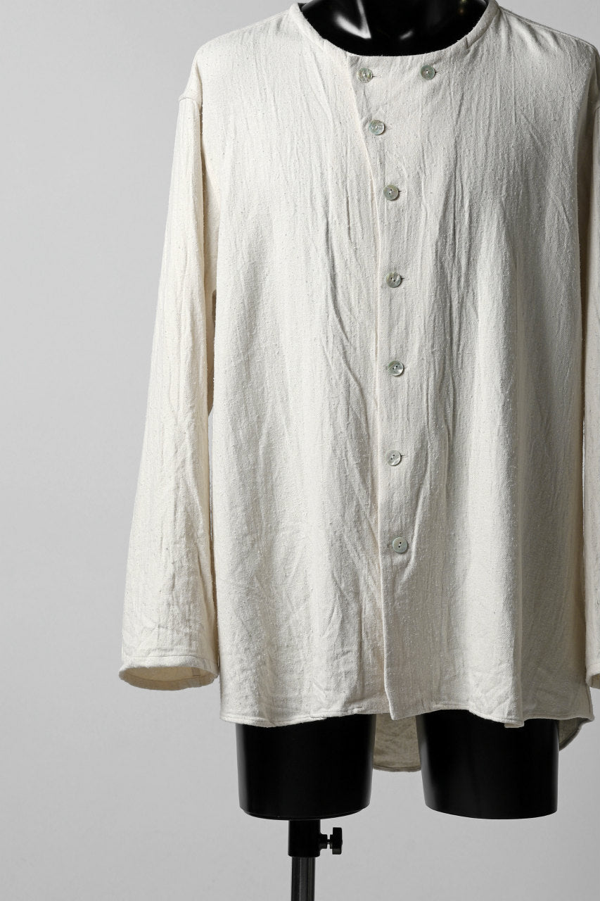 画像をギャラリービューアに読み込む, YUTA MATSUOKA round neck shirt / cotton silk nep viyella (white)