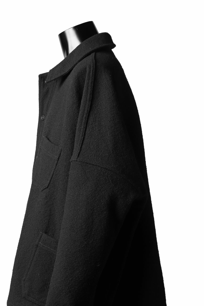 画像をギャラリービューアに読み込む, KLASICA CHEVAL WORK JACKET / WOOLxSILK BOLD DUNGAREES (BLACK)