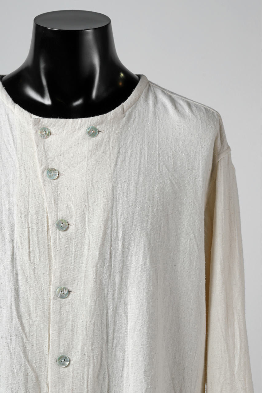 画像をギャラリービューアに読み込む, YUTA MATSUOKA round neck shirt / cotton silk nep viyella (white)