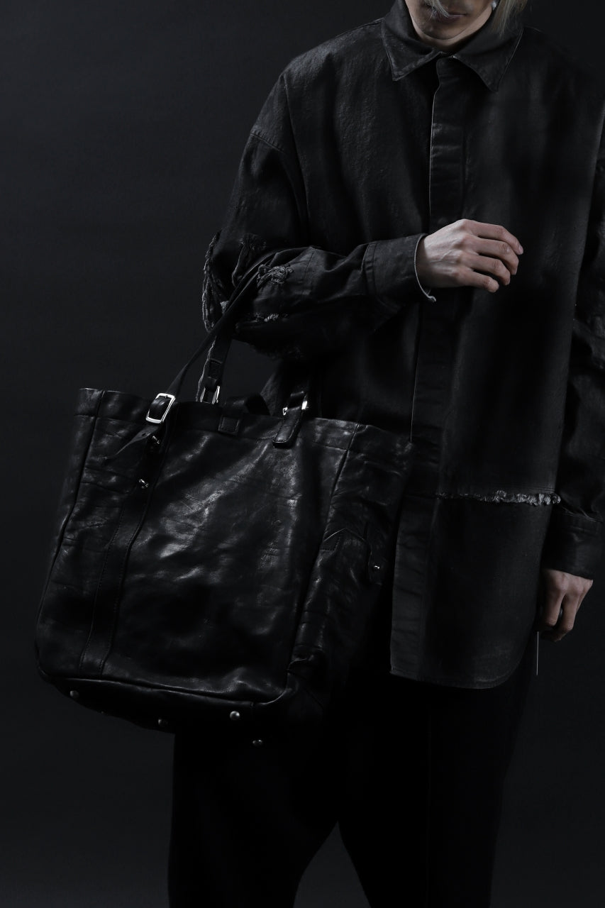 画像をギャラリービューアに読み込む, ISAMU KATAYAMA BACKLASH TOTE BAG / DOUBLE SHOULDER OBJECT DYED (BLACK)