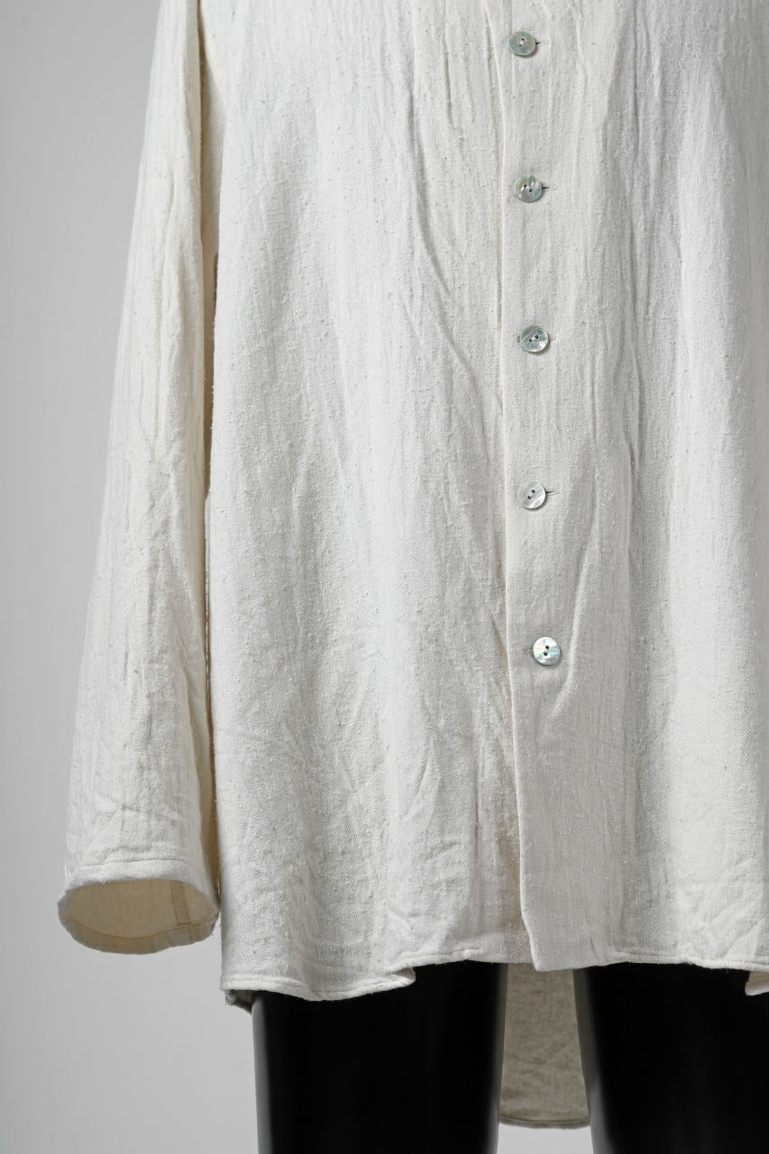 画像をギャラリービューアに読み込む, YUTA MATSUOKA round neck shirt / cotton silk nep viyella (white)
