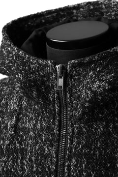 Load image into Gallery viewer, daub HOODED LONG ZIP COAT / MERANGE KNITTED (BLACK)