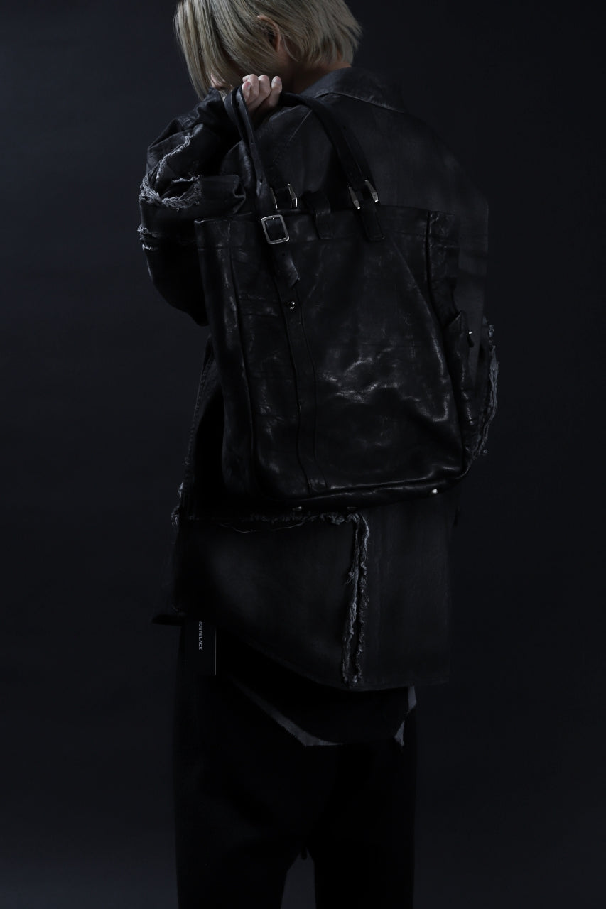 Load image into Gallery viewer, ISAMU KATAYAMA BACKLASH TOTE BAG / DOUBLE SHOULDER OBJECT DYED (BLACK) ※