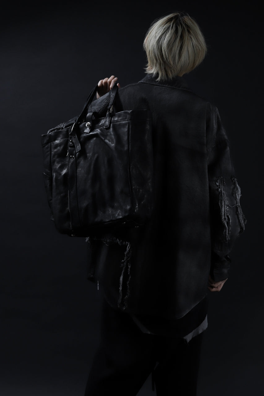 画像をギャラリービューアに読み込む, ISAMU KATAYAMA BACKLASH TOTE BAG / DOUBLE-SHOULDER OBJECT DYED (BLACK)