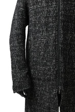 Load image into Gallery viewer, daub HOODED LONG ZIP COAT / MERANGE KNITTED (BLACK)