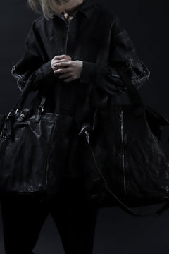 Load image into Gallery viewer, ISAMU KATAYAMA BACKLASH TOTE BAG / DOUBLE SHOULDER OBJECT DYED (BLACK) ※