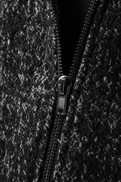 Load image into Gallery viewer, daub HOODED LONG ZIP COAT / MERANGE KNITTED (BLACK)
