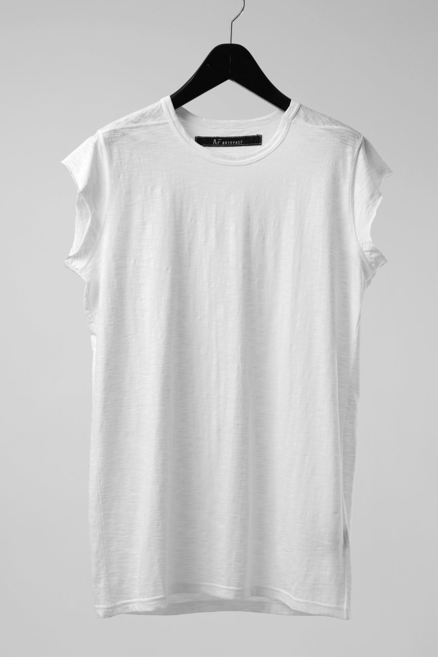 画像をギャラリービューアに読み込む, A.F ARTEFACT FRENCH SLEEVE TANK TOP / SLAB JERSEY (WHITE)