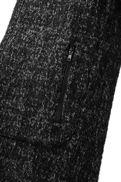 Load image into Gallery viewer, daub HOODED LONG ZIP COAT / MERANGE KNITTED (BLACK)