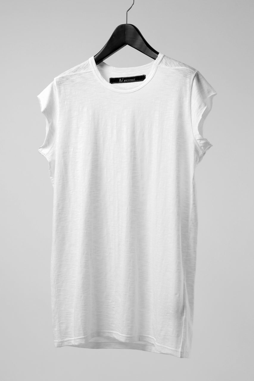 画像をギャラリービューアに読み込む, A.F ARTEFACT FRENCH SLEEVE TANK TOP / SLAB JERSEY (WHITE)