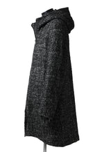 Load image into Gallery viewer, daub HOODED LONG ZIP COAT / MERANGE KNITTED (BLACK)