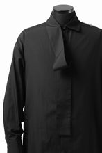 画像をギャラリービューアに読み込む, Y's TIE COLLAR LONG SHIRT / COTTON BROAD (BLACK)
