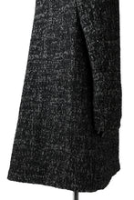 Load image into Gallery viewer, daub HOODED LONG ZIP COAT / MERANGE KNITTED (BLACK)