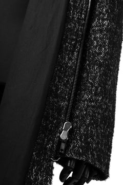 Load image into Gallery viewer, daub HOODED LONG ZIP COAT / MERANGE KNITTED (BLACK)