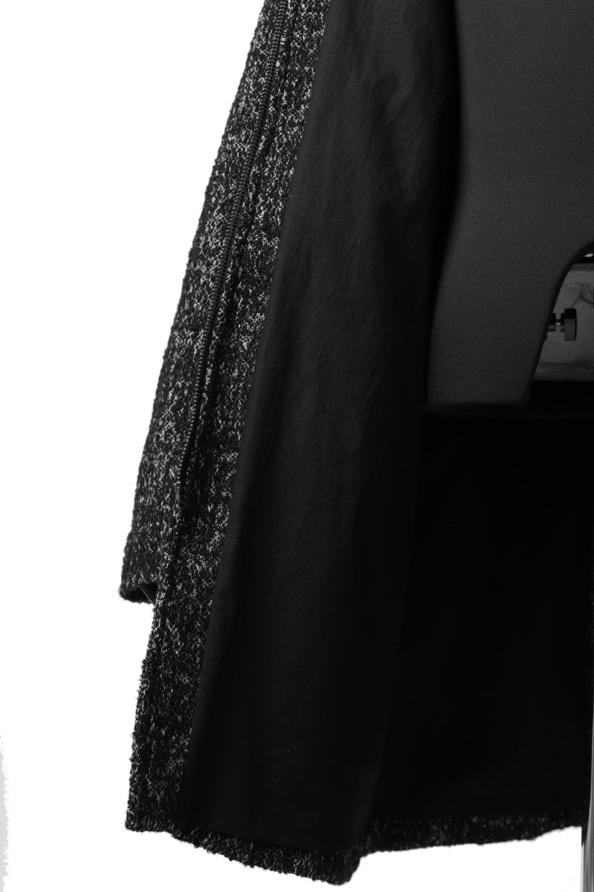 Load image into Gallery viewer, daub HOODED LONG ZIP COAT / MERANGE KNITTED (BLACK)