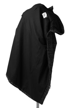 Load image into Gallery viewer, daub HOODED LONG ZIP COAT / MERANGE KNITTED (BLACK)