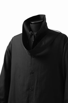 画像をギャラリービューアに読み込む, Y's TIE COLLAR LONG SHIRT / COTTON BROAD (BLACK)