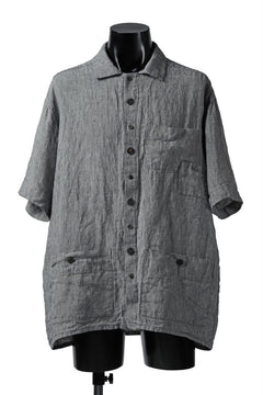 画像をギャラリービューアに読み込む, _vital short sleeve coverall shirt / thin stripe linen (BEIGE)