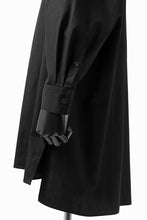 画像をギャラリービューアに読み込む, Y's TIE COLLAR LONG SHIRT / COTTON BROAD (BLACK)