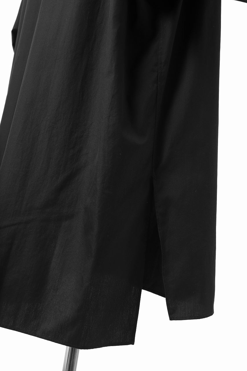 画像をギャラリービューアに読み込む, Y's TIE COLLAR LONG SHIRT / COTTON BROAD (BLACK)