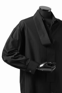 画像をギャラリービューアに読み込む, Y's TIE COLLAR LONG SHIRT / COTTON BROAD (BLACK)