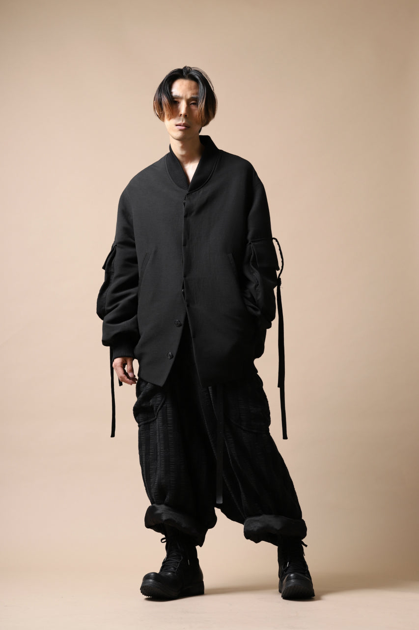 画像をギャラリービューアに読み込む, SOSNOVSKA exclusive WIDE PATCH POCKET BOMBER JACKET (BLACK)