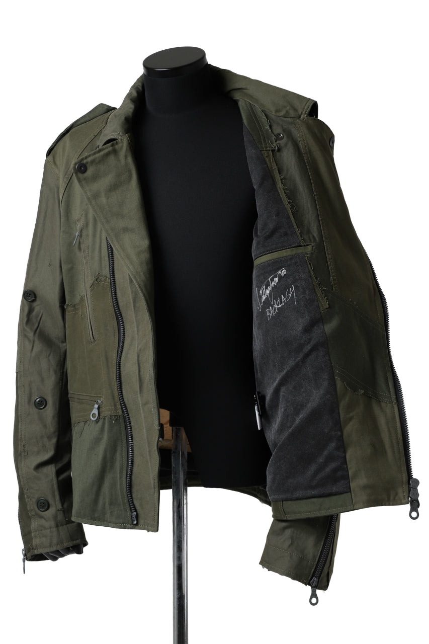 画像をギャラリービューアに読み込む, BACKLASH xx LOOM exclusive The Re-BUILD VINTAGE CUSTOM DOUBLE RIDERS JACKET (ARMY FIELD-A)