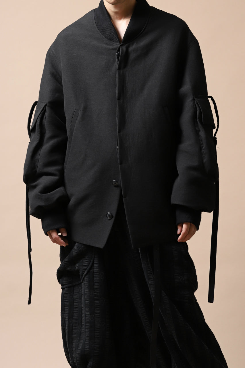 画像をギャラリービューアに読み込む, SOSNOVSKA exclusive WIDE PATCH POCKET BOMBER JACKET (BLACK)