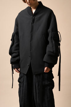 画像をギャラリービューアに読み込む, SOSNOVSKA exclusive WIDE PATCH POCKET BOMBER JACKET (BLACK)