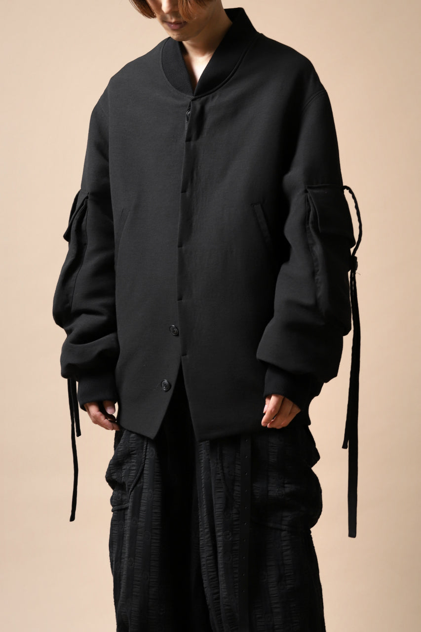 画像をギャラリービューアに読み込む, SOSNOVSKA exclusive WIDE PATCH POCKET BOMBER JACKET (BLACK)