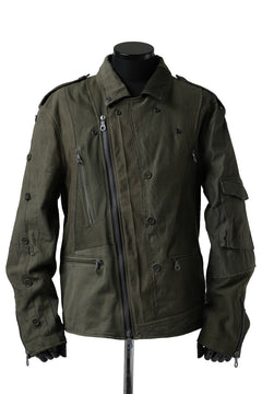 画像をギャラリービューアに読み込む, BACKLASH xx LOOM exclusive The Re-BUILD VINTAGE CUSTOM DOUBLE RIDERS JACKET (ARMY FIELD-B)