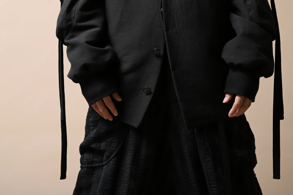 画像をギャラリービューアに読み込む, SOSNOVSKA exclusive WIDE PATCH POCKET BOMBER JACKET (BLACK)