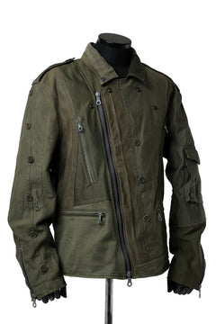 画像をギャラリービューアに読み込む, BACKLASH xx LOOM exclusive The Re-BUILD VINTAGE CUSTOM DOUBLE RIDERS JACKET (ARMY FIELD-B)