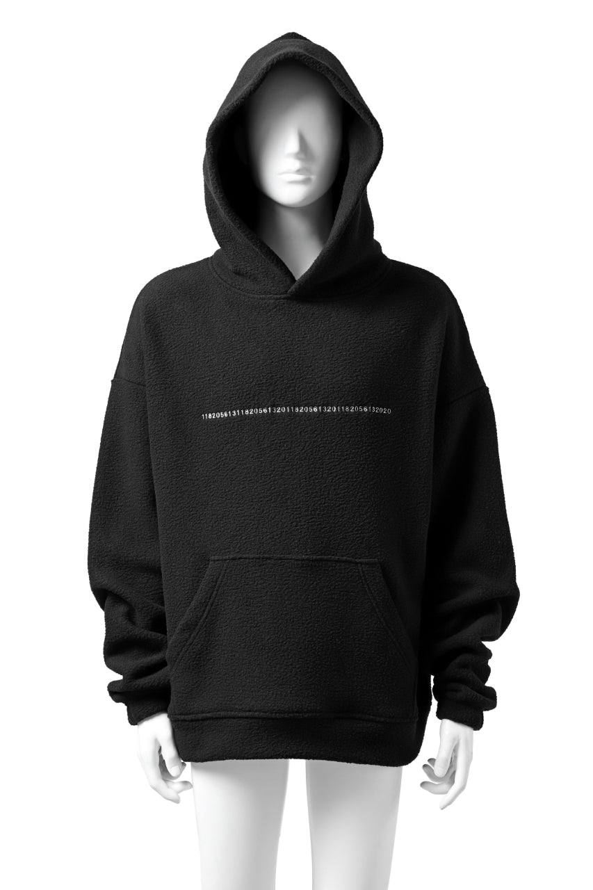 画像をギャラリービューアに読み込む, A.F ARTEFACT "FLUFFY" EMBROIDERED HOODIE / BomberFLEECE (BLACK)